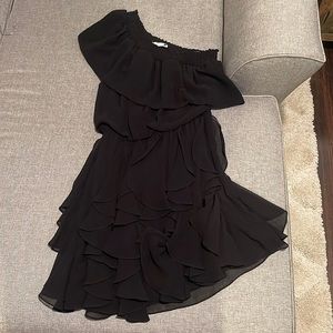 Jessica Simpson black one shoulder dress